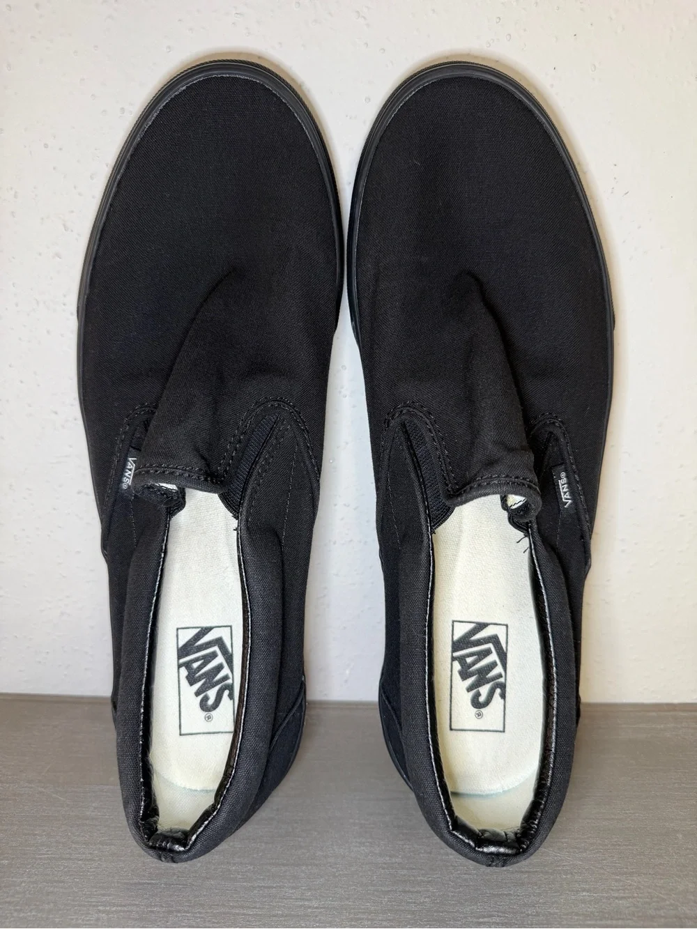 Vans Classic Slip On Black Canvas Shoes Men’s 13 Women’s 14.5 Casual Sneakers
